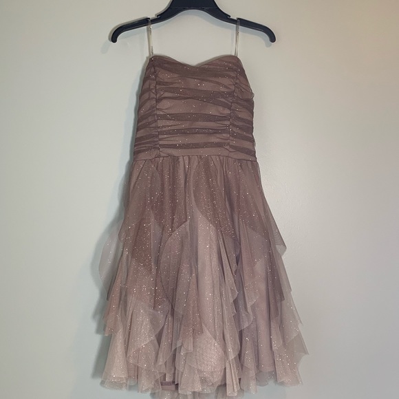 Teeze Me Dresses & Skirts - Strapless Glitter Corkscrew Dress